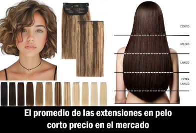 El promedio de las extensiones en pelo corto precio en el mercado